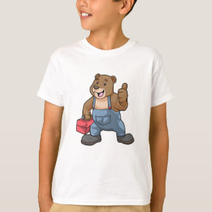 Beer als ambachtsman met gereedschapsdoos t-shirt