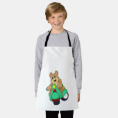 Beer als Biker met Scooter.PNG Schort (Gedragen)