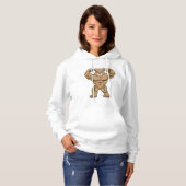 Beer als Bodybuilder met grote spieren Hoodie (Voorkant volledig)