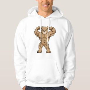 Beer als Bodybuilder met grote spieren Hoodie