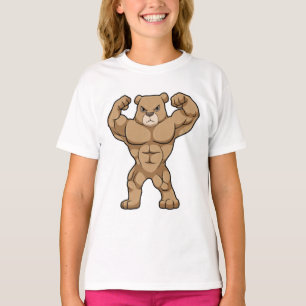 Beer als Bodybuilder met grote spieren T-shirt