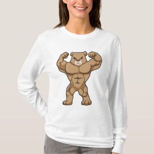 Beer als Bodybuilder met grote spieren T-shirt