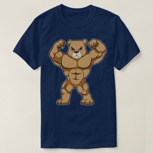 Beer als Bodybuilder met grote spieren T-shirt (Design voorkant)