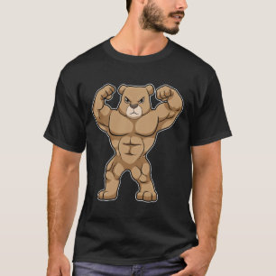 Beer als Bodybuilder met grote spieren T-shirt