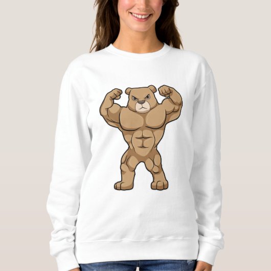 Beer als Bodybuilder met grote spieren Trui (Voorkant)