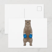 Beer als bokser met boks handschoenen briefkaart (Voorkant / Achterkant)