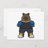 Beer als Boxer met Boxing-handschoenen Briefkaart (Voorkant / Achterkant)