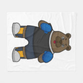 Beer als Boxer met Boxing-handschoenen Fleece Deken (Voorkant (Horizontaal))