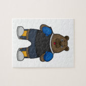 Beer als Boxer met Boxing-handschoenen Legpuzzel (Horizontaal)