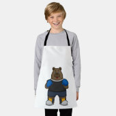 Beer als Boxer met Boxing-handschoenen Schort (Gedragen)