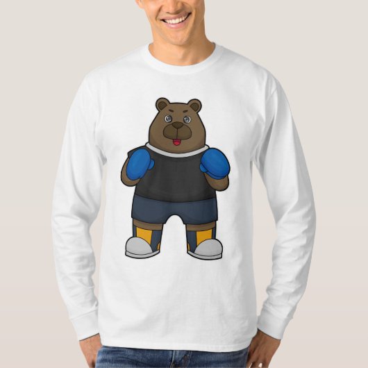 Beer als Boxer met Boxing-handschoenen T-shirt (Voorkant)