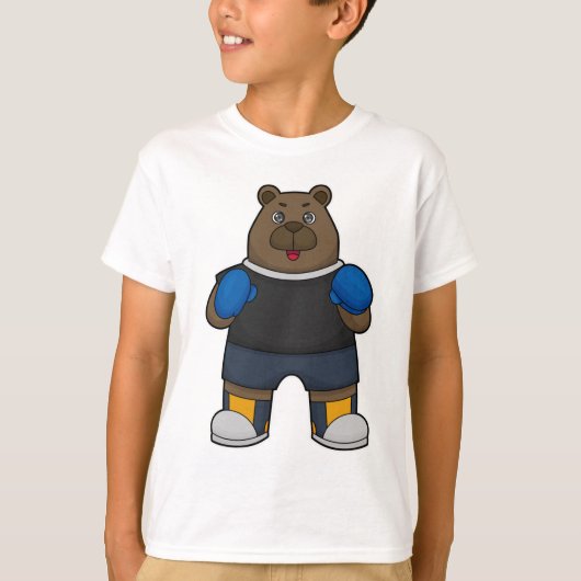 Beer als Boxer met Boxing-handschoenen T-shirt (Voorkant)