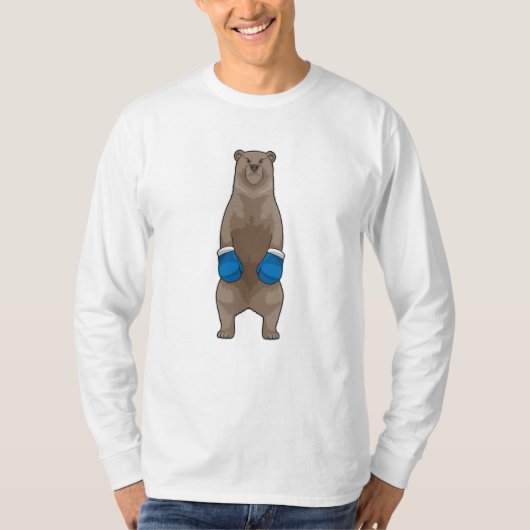 Beer als Boxer met Boxing-handschoenen T-shirt (Voorkant)