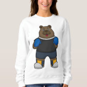 Beer als Boxer met Boxing-handschoenen Trui (Voorkant)