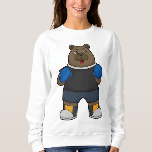 Beer als Boxer met Boxing-handschoenen Trui (Voorkant)