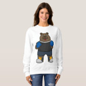 Beer als Boxer met Boxing-handschoenen Trui (Voorkant volledig)