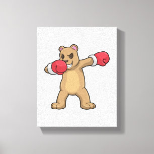 Beer als Boxer op Boxing & Hip Hop Dance Dab Canvas Afdruk