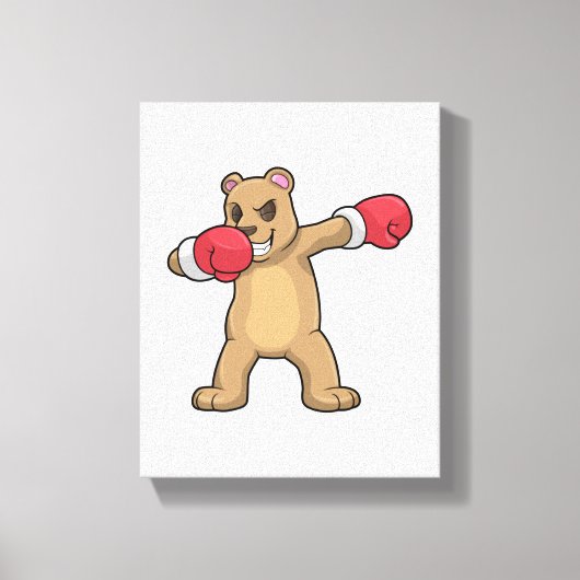 Beer als Boxer op Boxing & Hip Hop Dance Dab Canvas Afdruk (Voorkant)
