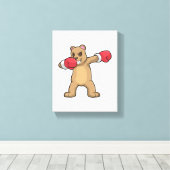 Beer als Boxer op Boxing & Hip Hop Dance Dab Canvas Afdruk (Insitu (Houten vloer))