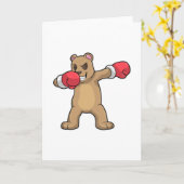 Beer als Boxer op Boxing & Hip Hop Dance Dab Kaart (Gele Bloem)