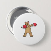 Beer als Boxer op Boxing & Hip Hop Dance Dab Ronde Button 7,6 Cm (Voorkant /achterkant)