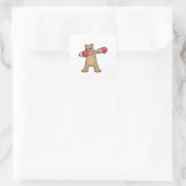 Beer als Boxer op Boxing & Hip Hop Dance Dab Vierkante Sticker (Tas)