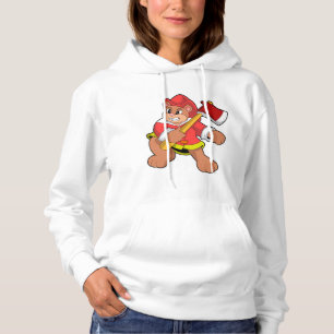 Beer als brandweerman met Ax Hoodie