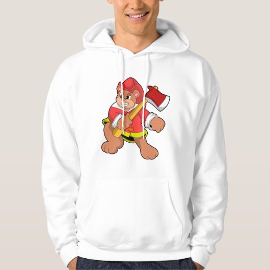Beer als brandweerman met Ax Hoodie (Voorkant)