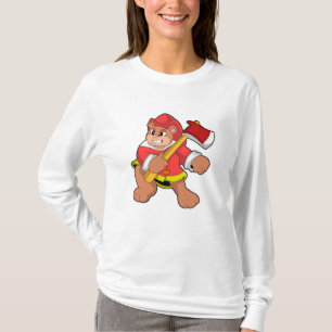 Beer als brandweerman met Ax T-shirt
