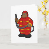 Beer als brandweerman met slang kaart (Gele Bloem)