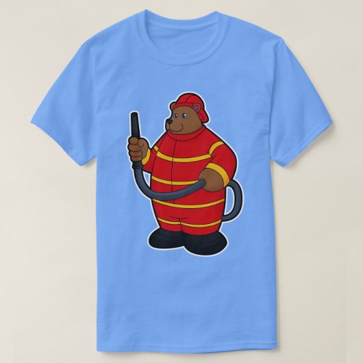 Beer als brandweerman met slang t-shirt (Design voorkant)