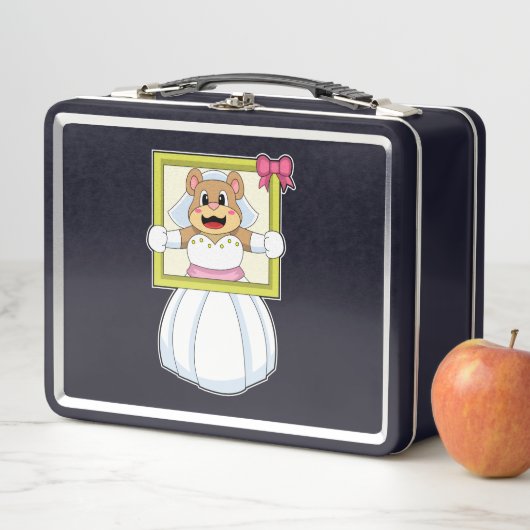 Beer als Bride met de jurk van het Weddenschap & h (In situ)