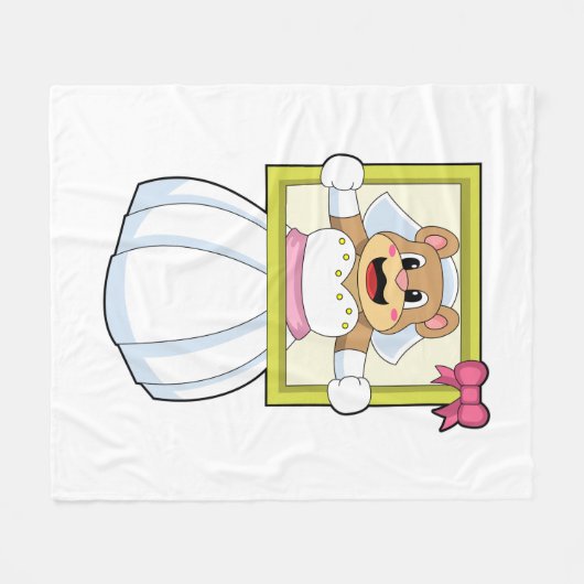 Beer als Bride met de jurk van het Weddenschap & h Fleece Deken (Voorkant (Horizontaal))