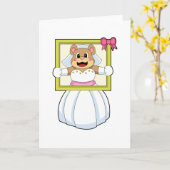 Beer als Bride met de jurk van het Weddenschap & h Kaart (Gele Bloem)