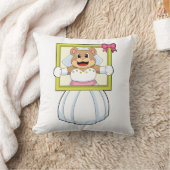 Beer als Bride met de jurk van het Weddenschap & h Kussen (Deken)