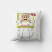 Beer als Bride met de jurk van het Weddenschap & h Kussen (Voorkant)