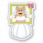 Beer als Bride met de jurk van het Weddenschap & h Sticker (Voorkant)