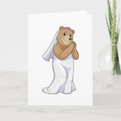 Beer als Bride met Veil Kaart (Voorkant)