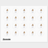 Beer als bruid met sluier ronde sticker (Vel)