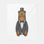 Beer als bruidegom met jasje fleece deken (Voorkant)