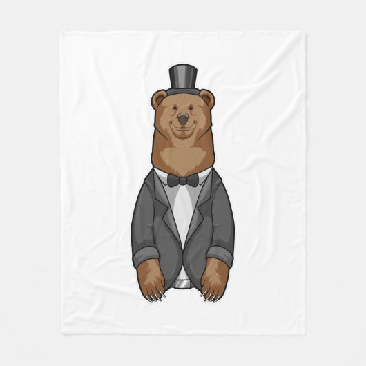 Beer als bruidegom met jasje fleece deken (Voorkant)