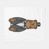 Beer als bruidegom met jasje fleece deken (Voorkant (Horizontaal))
