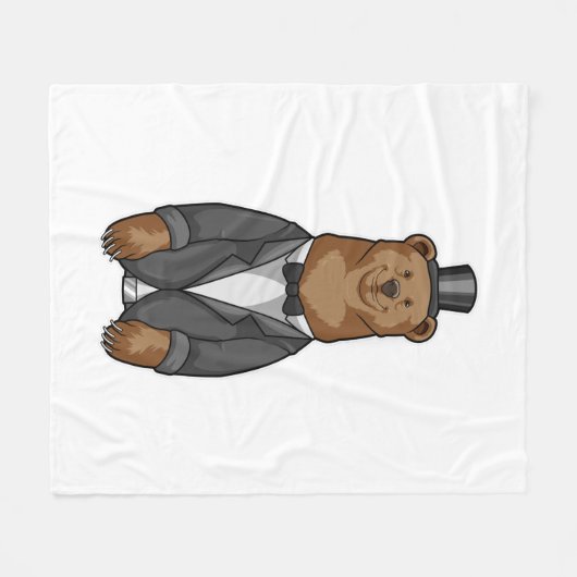 Beer als bruidegom met jasje fleece deken (Voorkant (Horizontaal))