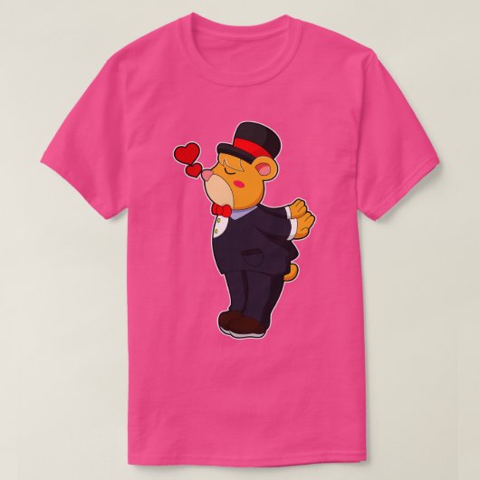 Beer als bruidegom met kostuum Pet T-shirt (Design voorkant)