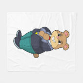 Beer als bruidegom met pak fleece deken (Voorkant (Horizontaal))