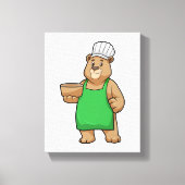 Beer als Cook met Cooking Apron & Bowl Canvas Afdruk (Voorkant)