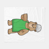 Beer als Cook met Cooking Apron & Bowl Fleece Deken (Voorkant (Horizontaal))
