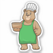 Beer als Cook met Cooking Apron & Bowl Sticker (Voorkant)