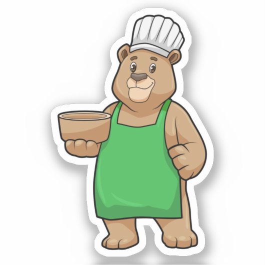 Beer als Cook met Cooking Apron & Bowl Sticker (Voorkant)