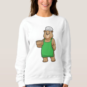 Beer als Cook met Koken schort & Houden bowl Trui